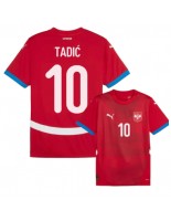 Srbsko Dusan Tadic #10 Domácí Dres ME 2024 Krátký Rukáv